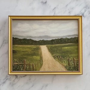 QUIET ROAD Art Print - Unframed Oil Painting Print - Landscape Oil Painting - Landscape Country Oil Painting - Dirt Road Art Print - Pathway