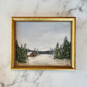 COUNTRY WINTER Art Print - Unframed Winter Landscape Oil Painting Print - Snowy Winter Art - Original Winter Landscape - Winter Barn Art