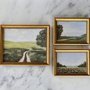 LANDSCAPE BUNDLE #3 - Unframed Oil Painting Prints - Oil Painting Countryside - Mini Farm Oil Painting - Small Landscape Art - Kitchen Art