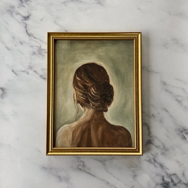 HER Art Print - Unframed Oil Painting Print - Back of Women Giclee Print - Portrait Woman Oil Painting Print - Woman Figure Giclee Art Print