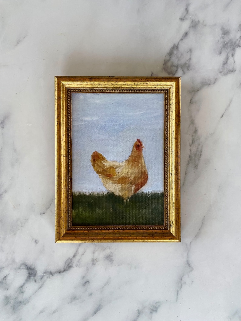 HENRIETTA Art Print Unframed Oil Painting Print Oil Painting Still Life Original Giclee Print Chicken Oil Painting Chicken Art image 1