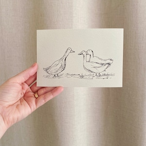 THREES COMPANY Unframed Art Print Duck Drawing Ink Sketch Print Minimalist Duck Drawing French Country Art Duck Art Duck Sketch image 5