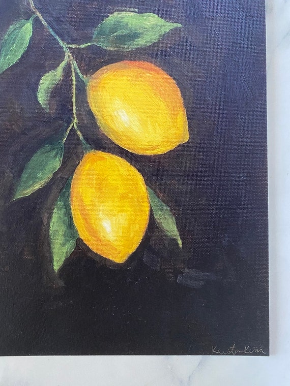 Moody Lemon Bundle Oil Print Oil Print Still Life Original Etsy