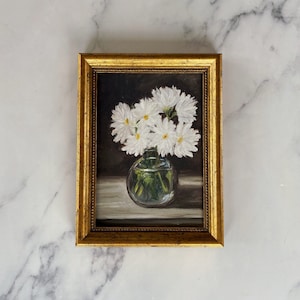 DAISY Art Print - Unframed Oil Painting Print - Oil Painting Still Life Original - Small Flower Oil Painting -  Bouquet Oil Painting