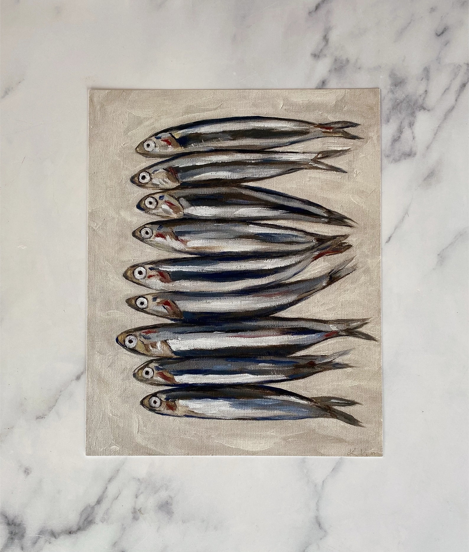 SARDINES Art Print Unframed Oil Painting Print Oil Etsy