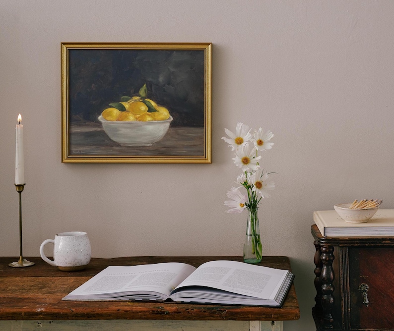 GATHERED LEMONS Art Print - Unframed Oil Painting Print image 5
