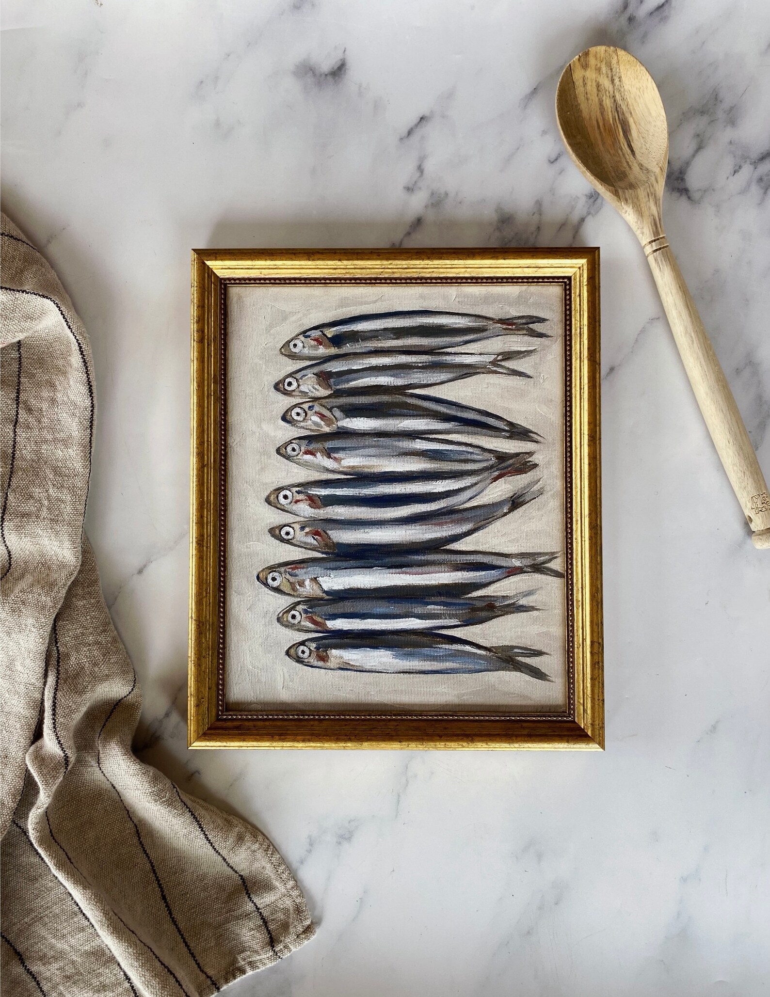 SARDINES Art Print Unframed Oil Painting Print Oil Etsy