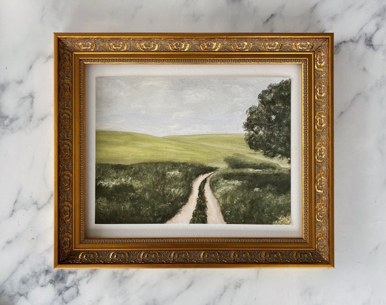 THE JOURNEY Art Print Unframed Landscape Oil Painting Print Oil Painting Countryside Pasture Oil Painting Small Landscape Painting image 7