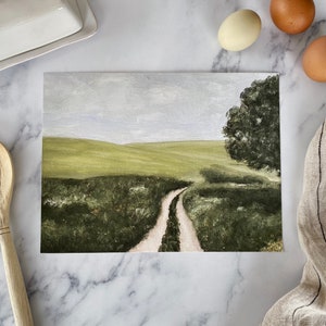 THE JOURNEY Art Print Unframed Landscape Oil Painting Print Oil Painting Countryside Pasture Oil Painting Small Landscape Painting image 9