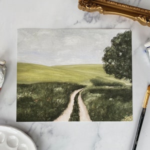 THE JOURNEY Art Print Unframed Landscape Oil Painting Print Oil Painting Countryside Pasture Oil Painting Small Landscape Painting image 6