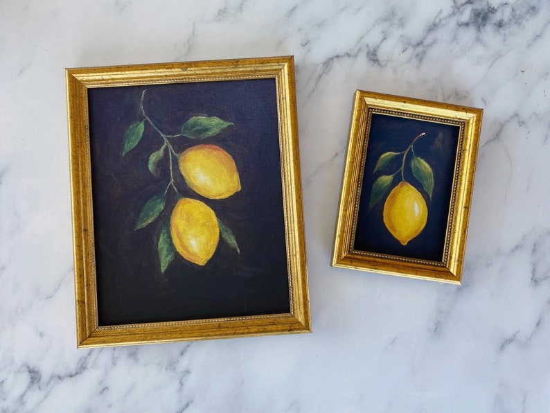 MOODY LEMON BUNDLE Oil Print Oil Print Still Life Original Etsy
