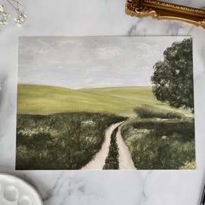 THE JOURNEY Art Print Unframed Landscape Oil Painting Print Oil Painting Countryside Pasture Oil Painting Small Landscape Painting image 10