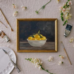 GATHERED LEMONS Art Print - Unframed Oil Painting Print 8x10"
