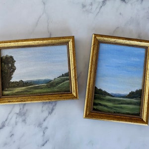 LANDSCAPE BUNDLE #2 - Unframed Oil Painting Prints - Oil Painting Countryside - Mini Farm Oil Painting - Small Landscape Print - Kitchen Art