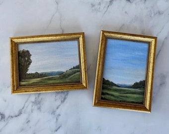 LANDSCAPE BUNDLE #2 - Unframed Oil Painting Prints - Oil Painting Countryside - Mini Farm Oil Painting - Small Landscape Print - Kitchen Art