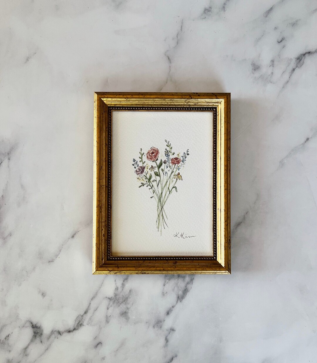 FOR YOU Art Print - Unframed Floral Ink Sketch - Minimalist Floral Art ...