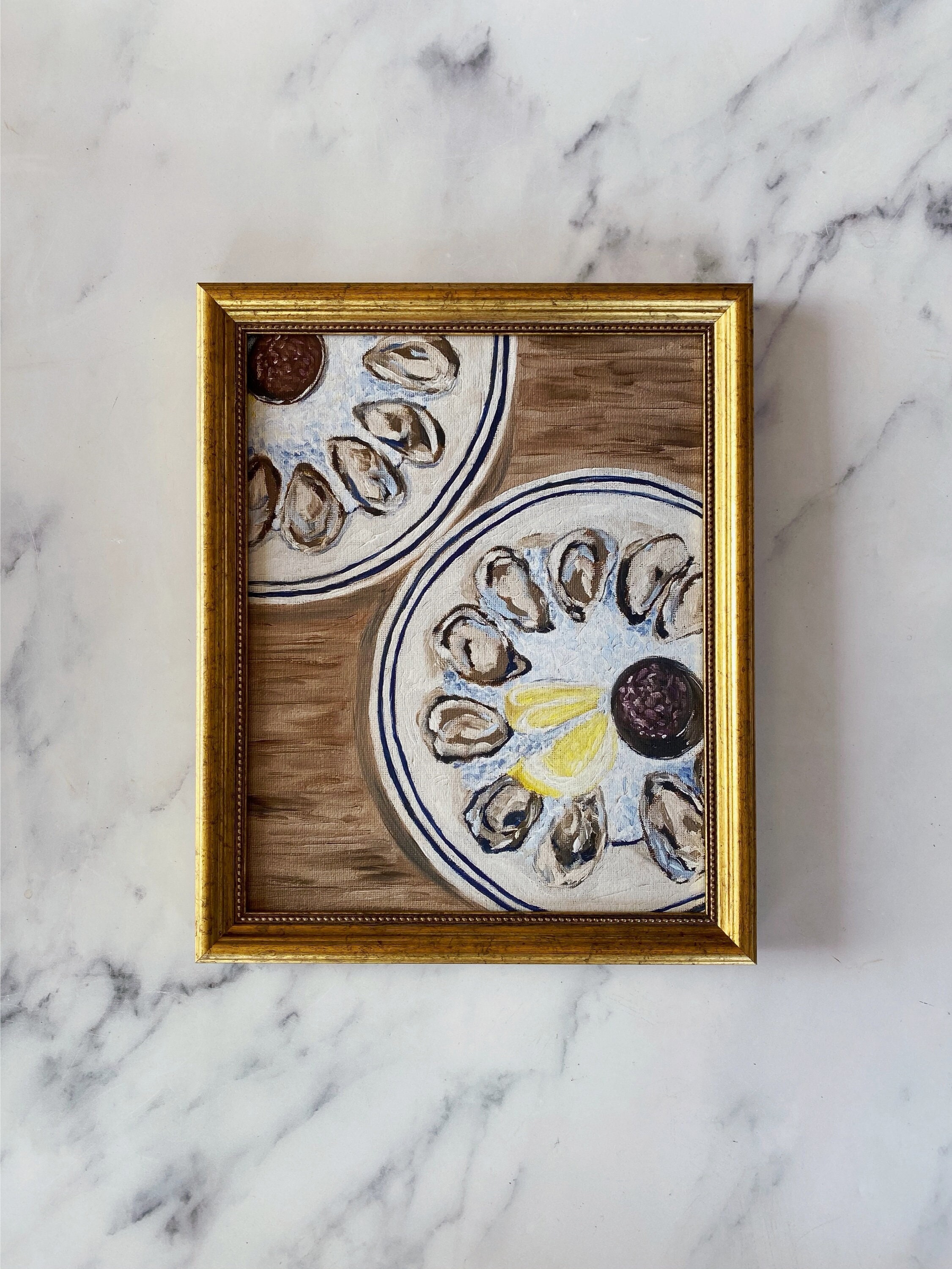 BON APPETIT Art Print - Unframed Oil Painting Print - Oil Still Life - Oyster Oil Painting Art - French Kitchen Oyster Art - Restaurant Art