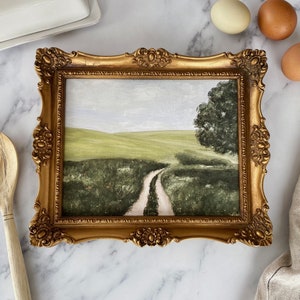 THE JOURNEY Art Print Unframed Landscape Oil Painting Print Oil Painting Countryside Pasture Oil Painting Small Landscape Painting image 2