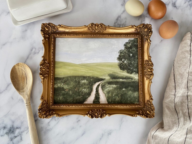 THE JOURNEY Art Print Unframed Landscape Oil Painting Print Oil Painting Countryside Pasture Oil Painting Small Landscape Painting image 2