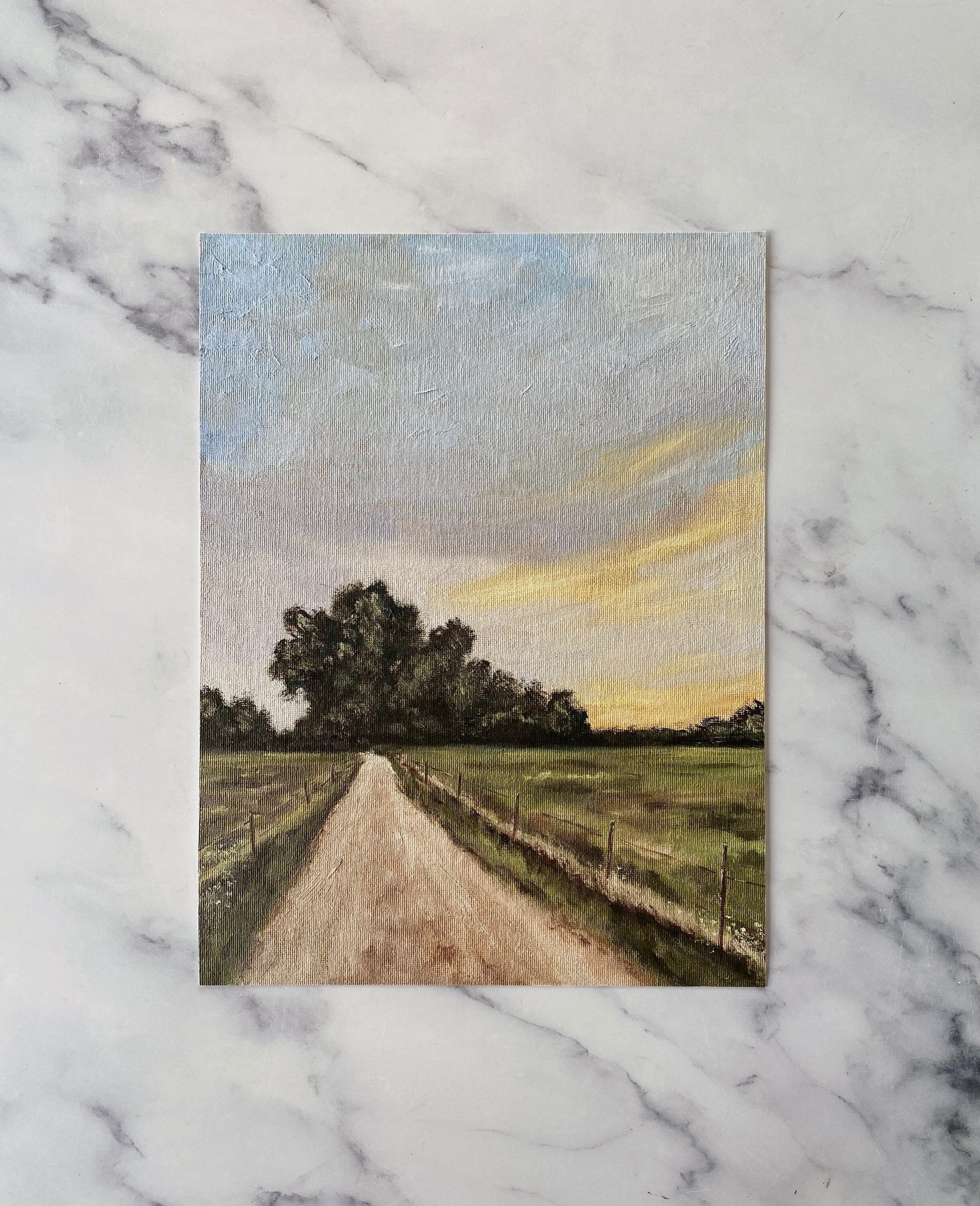 COUNTRY ROAD Art Print Oil Painting Print Landscape Old Etsy