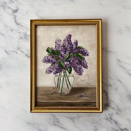 FLIEDER Kunstdruck - Ungerahmt Ölgemälde Druck - Flieder Original Gemälde Druck - Flieder Stillleben - Blumenkunst - Flieder Kunstdruck