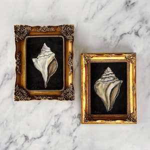 CONCHE Bundle - Unframed Oil Painting Prints - Still Life Original Art - Small Still Life -  Seashell Art - Conche Painting - Beach Art