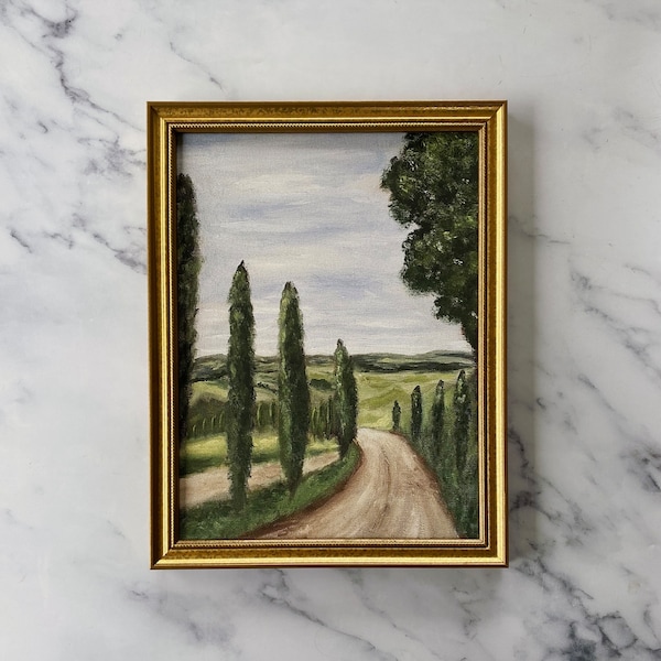 THIS WAY Art Print - Unframed Oil Painting Print - Landscape Giclee Print - Landscape Country Oil Painting Print - Country Road Art Print