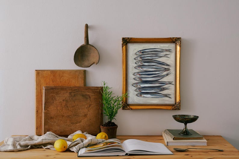 SARDINES Art Print - Unframed Oil Painting Print 11x14"