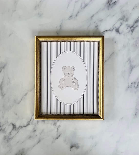 TEDDY BEAR Art Print - Unframed Bear Drawing Sketch Print - Minimalist Teddy Bear Drawing - French Country Art - Bear Nursery - Bear Sketch