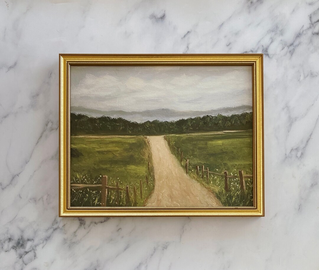 絵画 quiet road QUIET ROAD Art Print - Unframed Oil Painting Print - Landscape Oil