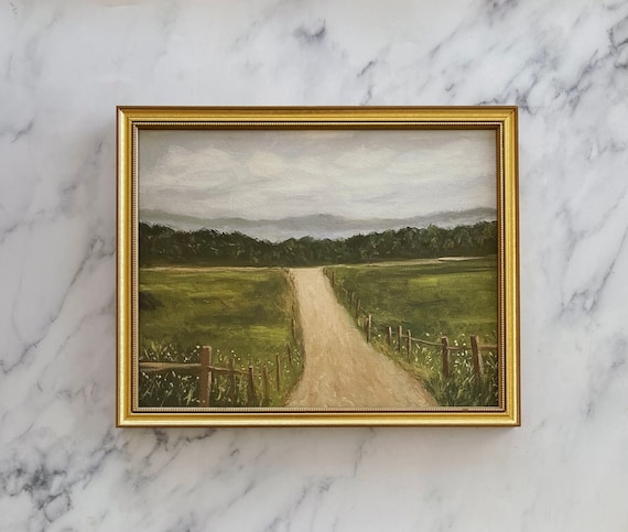 QUIET ROAD Art Print - Unframed Oil Painting Print - Landscape Oil