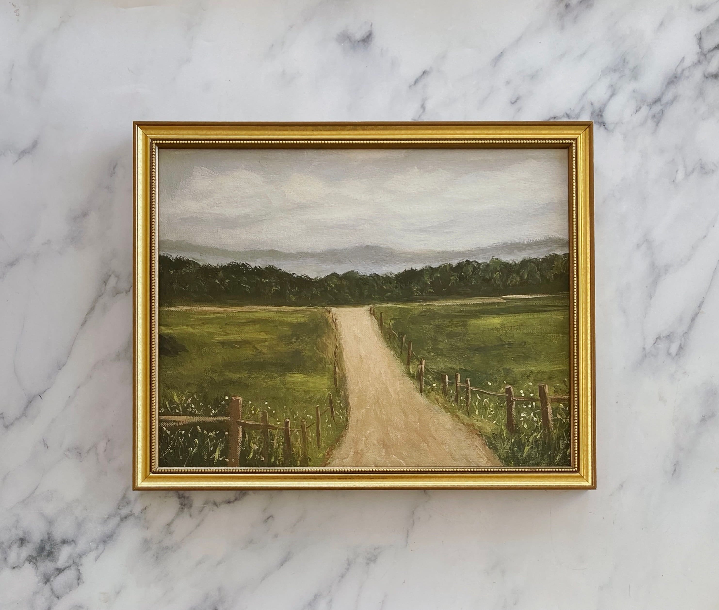絵画 quiet road QUIET ROAD Art Print - Unframed Oil Painting Print - Landscape Oil