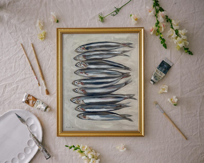SARDINES Art Print - Unframed Oil Painting Print image 4