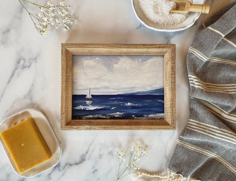 SAILBOAT 5 Art Print Unframed Oil Painting Print Coastal Etsy