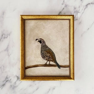 QUAIL Art Print - Unframed Quail Oil Painting Print - Rustic Art - Vintage Bird Oil Painting - Quail Bird Art - Wildlife Print - Bird Art
