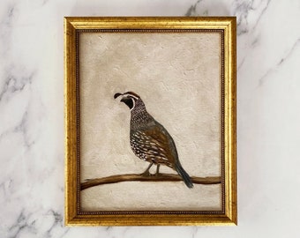 QUAIL Art Print - Unframed Quail Oil Painting Print - Rustic Art - Fall Art - Vintage Bird Oil Painting - Quail Bird Art - Quail Art Print