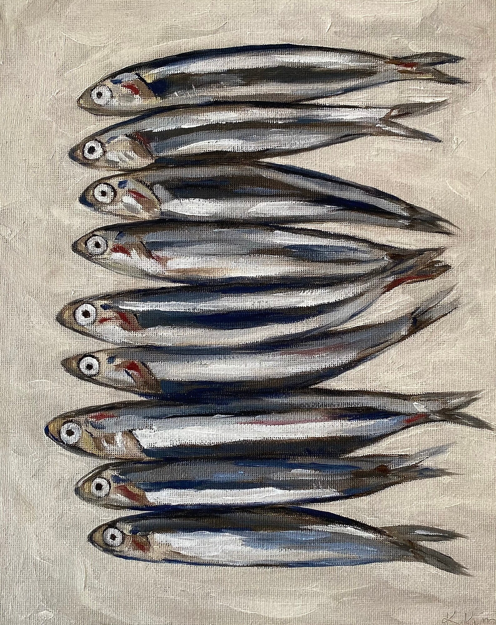 SARDINES Art Print Unframed Oil Painting Print Oil Etsy