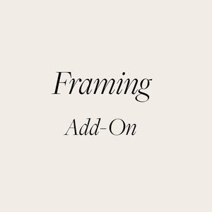 May include: Text that reads "Framing Add-On" in a simple black font on a white background.