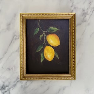 LEMON #5 Art Print - Unframed Oil Painting Print - Still Life Original - Small Still Life Painting Print-Lemon Art Print - Fruit Art Print