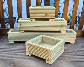 Single Tier Wooden Decking Planters