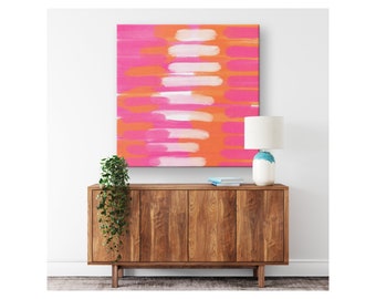Pink Orange White Abstract Canvas Wall Art Home Decor Wall Art Painting