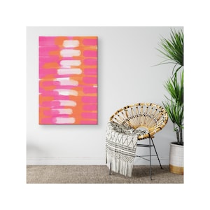 Pink Orange White Abstract Canvas Wall Art Home Decor Wall Art Painting
