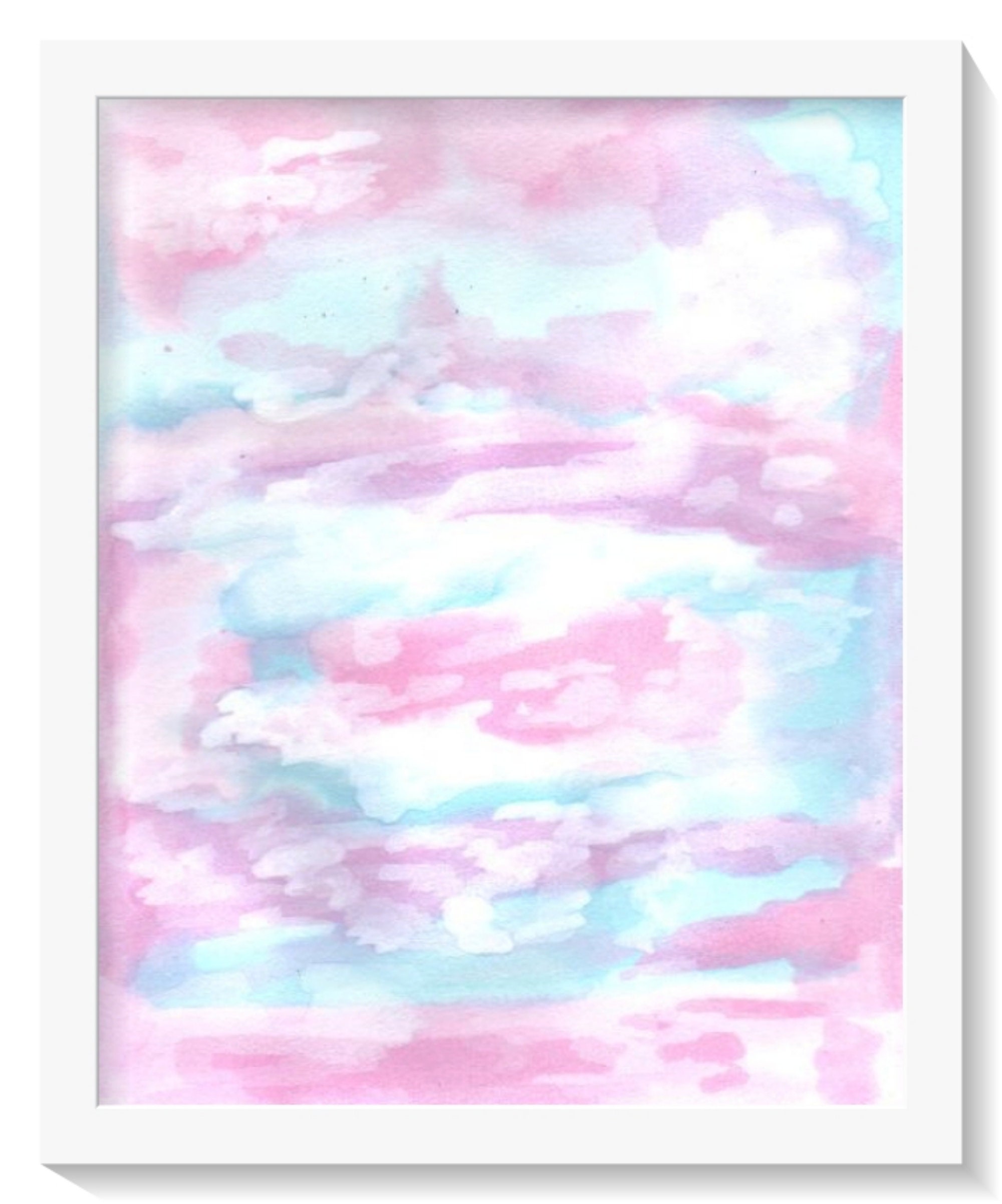 Printable Pink and Blue Abstract Watercolor Wall Art Digital Download ...