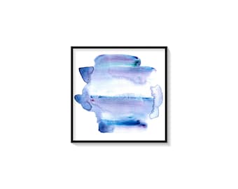Shades of Blue Abstract Watercolor Printable Wall Art Home Decor
