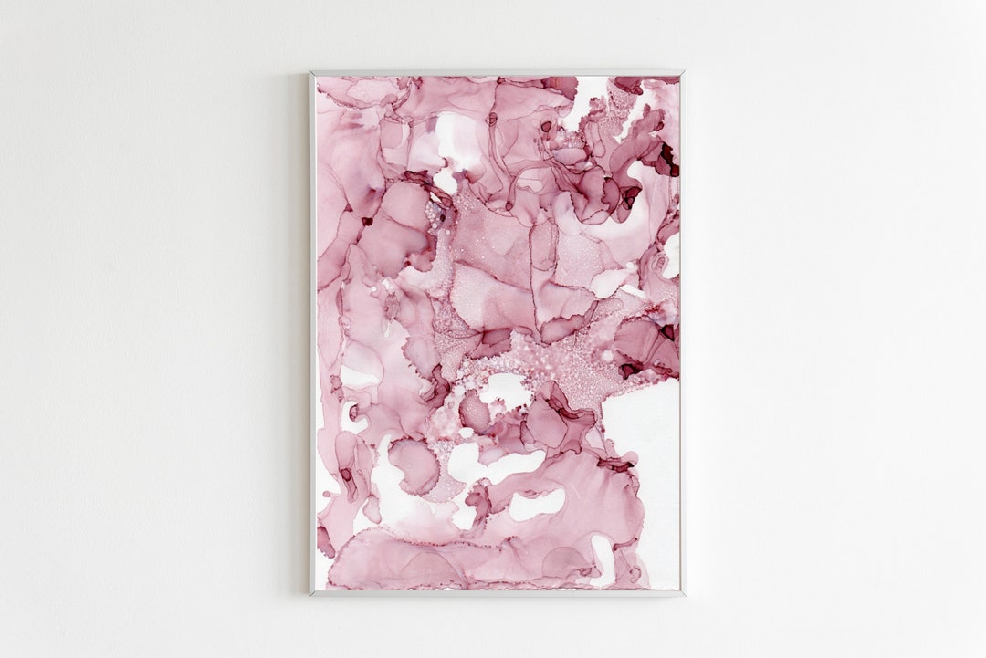 Printable Abstract Art Mauve Alcohol Ink Instant Download Home Etsy