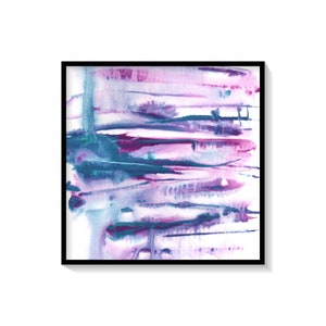 Printable Teal and Purple Abstract Watercolor Wall Art Home Decor Art 8x8 10x10 20x30