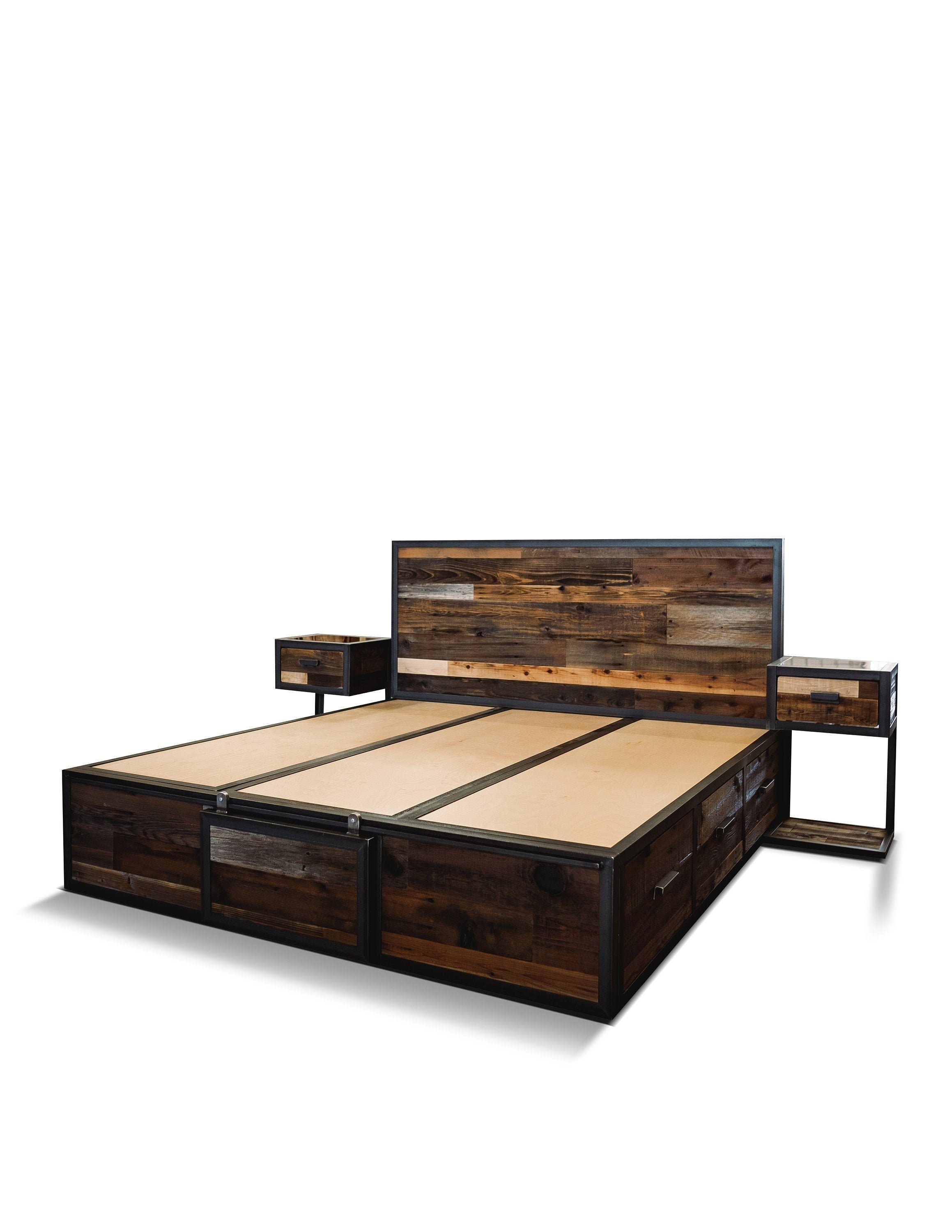 Conjunto de dormitorios de 3 piezas / cama de plataforma con | Etsy
