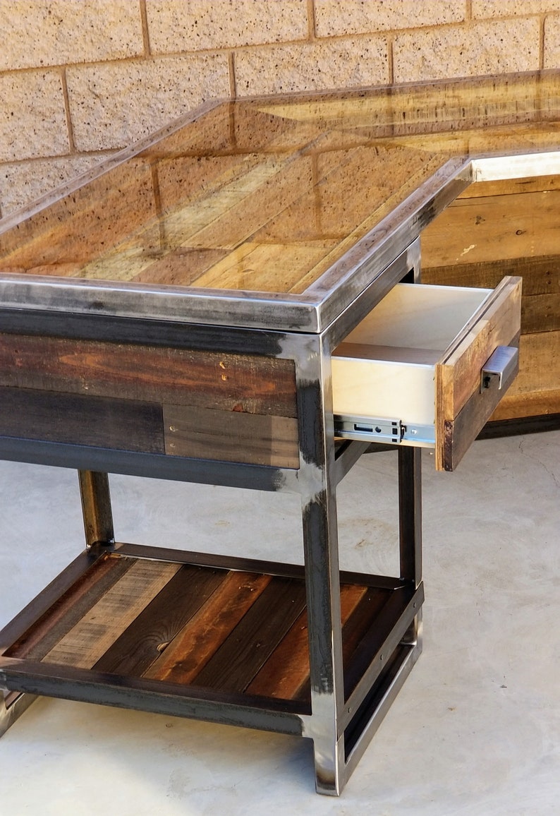 Industrial Reclaimed Wood Desk Etsy