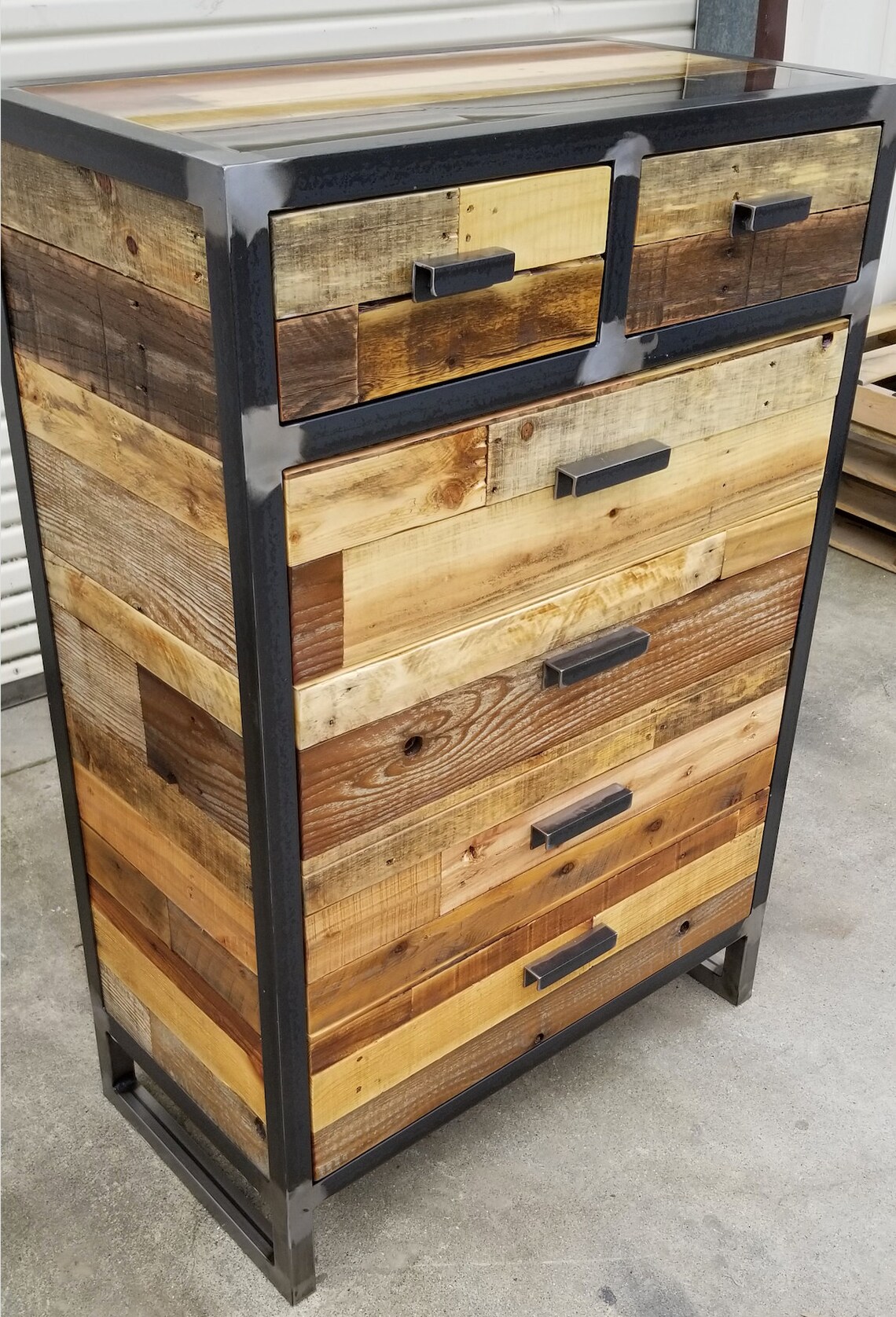 Bedroom Set Industrial Bed Dresser Etsy