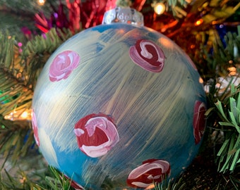 Charleston, SC Hand Painted Holiday Ornament, Abstract Flowers, Charleston Art